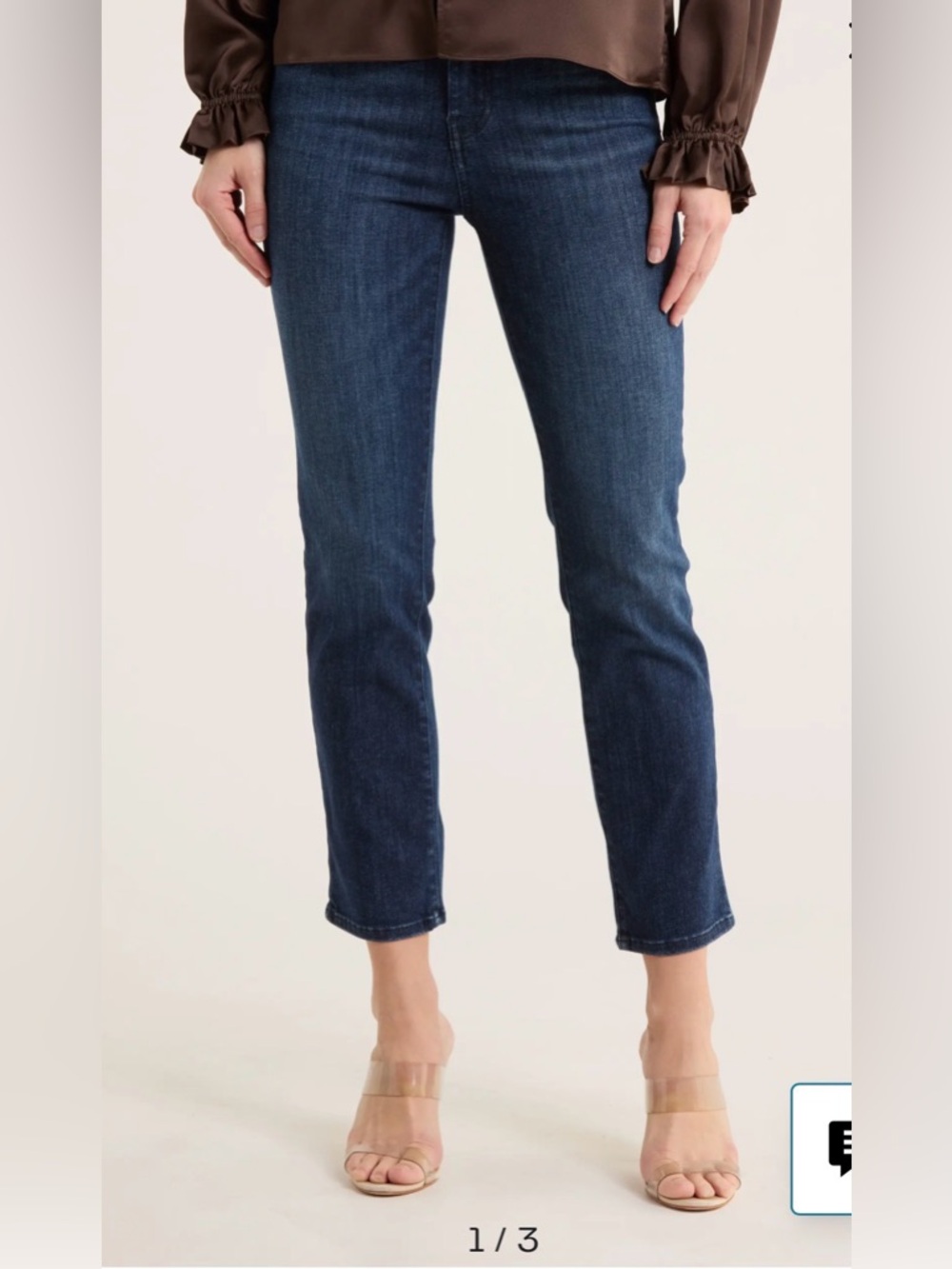Frame Le Straight Jeans Crop High Rise Five Pocket  Stretch Size 29